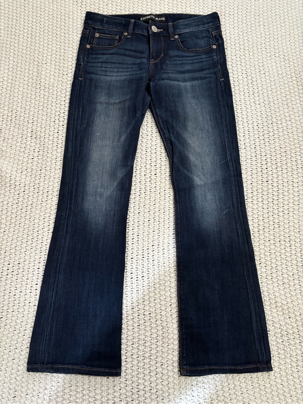 Express 2S Women's Flare Jeans in Dark Blue Wash